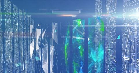 Futuristic Digital Data Network with Computer Servers - Download Free Stock Images Pikwizard.com