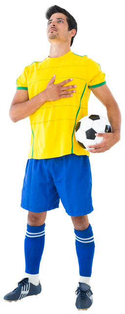 Football Player in Uniform Holding Soccer Ball on Transparent Background - Download Free Stock Videos Pikwizard.com