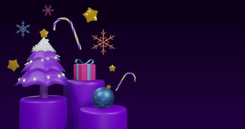 Vibrant Christmas Decorations in Purple Tones