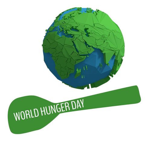 World hunger day illustration with earth and spoon concept