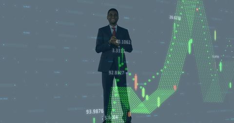 Businessman Overlaid with Stock Market Data Visualization - Download Free Stock Images Pikwizard.com