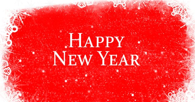 Festive Red Happy New Year Background with Snowflakes - Download Free Stock Templates Pikwizard.com