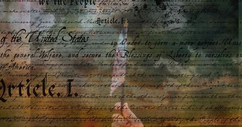 American Flag and US Constitution Symbolizing Patriotism