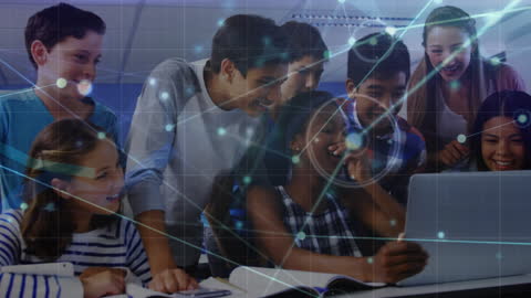 Students and Teacher Connecting Through Technology