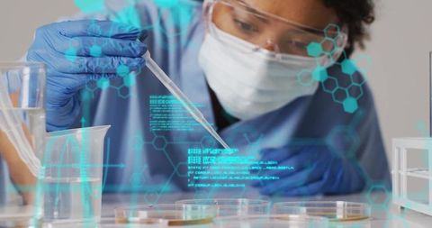 Scientist utilizing holographic technology in laboratory research