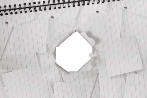 transparent notebook pages with central torn hole for layering - Download Free Stock Videos Pikwizard.com