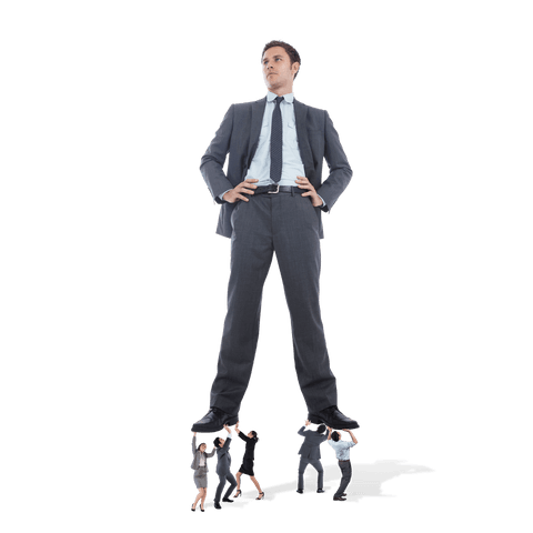 giant businessman supported by colleagues on transparent background - Download Free Stock Videos Pikwizard.com