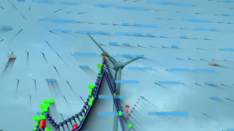 Wind Energy Financial Data Processing Conceptual Illustration