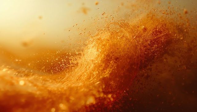 Dynamic Golden-Orange Swirl Capturing Motion and Fluidity