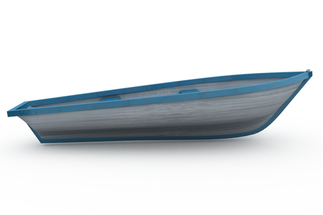 Blue and White Painted Wooden Rowboat - Transparent Background - Download Free Stock Videos Pikwizard.com