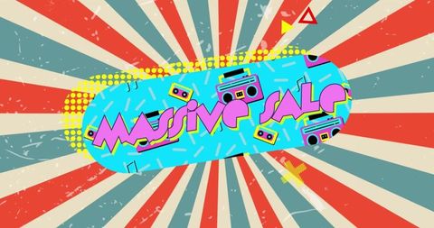 Retro Massive Sale Special with Vibrant Art Design Background