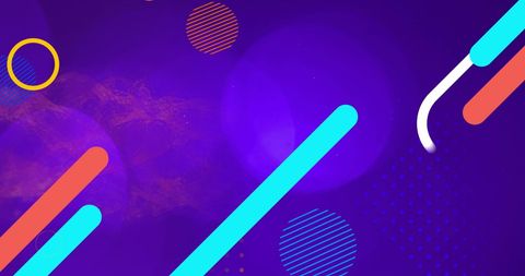 Colorful Geometric Shapes on Vibrant Purple Background - Download Free Stock Images Pikwizard.com
