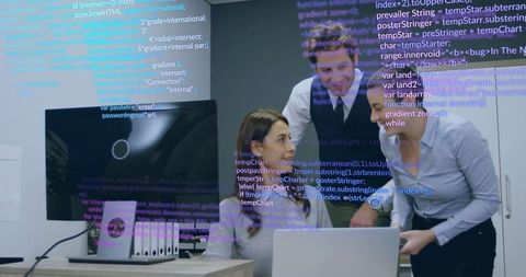 Technology Professionals Collaborating on Innovative Project