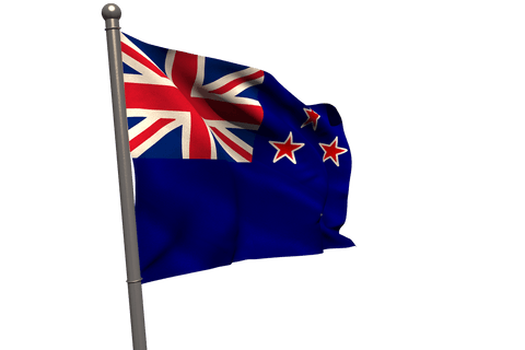 Transparent New Zealand Flag Waving on Flagpole, Isolated Background - Download Free Stock Videos Pikwizard.com
