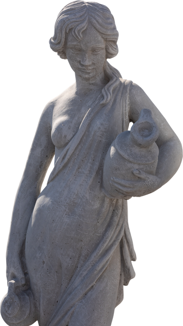 Ancient Classical Style Weathered Woman Holding Vase Sculpture Transparent Background - Download Free Stock Videos Pikwizard.com