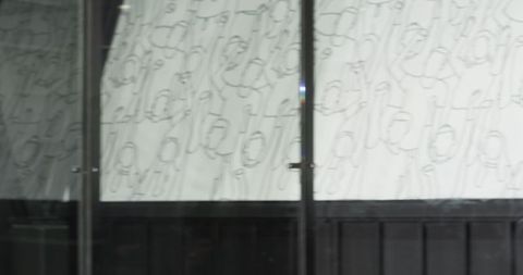 Modern office lobby abstract patterned glass partition