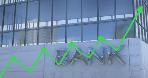 Bank Building with Financial Growth Chart Overlay Concept - Download Free Stock Images Pikwizard.com