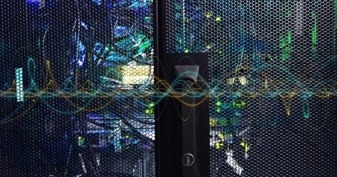 Data Flow in Modern Server Room with Digital Overlay - Download Free Stock Images Pikwizard.com