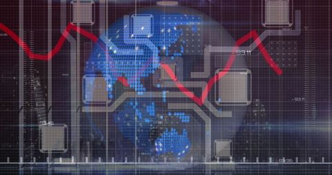Global Technology Digital Data with Graphs and Microprocessor Connections - Download Free Stock Images Pikwizard.com