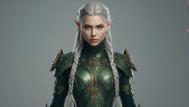 Majestic laserprint posing in mythical battle armor