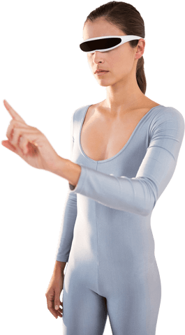 woman interacting with virtual interface using transparent vr glasses - Download Free Stock Videos Pikwizard.com