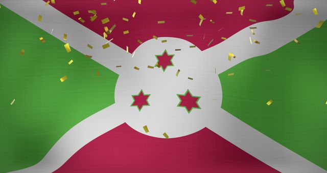 Burst of Confetti Over Vibrant Burundi Flag for Celebrations - Download Free Stock Images Pikwizard.com