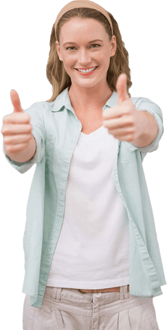 transparent background series portrait of joyful woman showing double thumbs up - Download Free Stock Videos Pikwizard.com