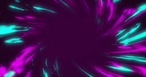 Vivid purple and teal light trails on dark background