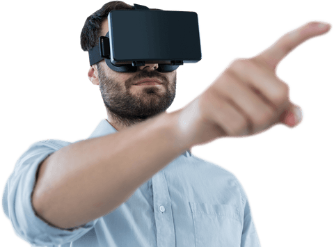 Transparent Background: Man Interacting with Virtual Reality - Download Free Stock Videos Pikwizard.com