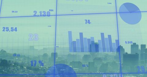 Statistical Data Visualizations Over Modern Urban Cityscape - Download Free Stock Images Pikwizard.com