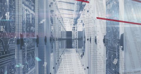 Futuristic Data Processing: Digitized Information Flow in Server Room - Download Free Stock Images Pikwizard.com