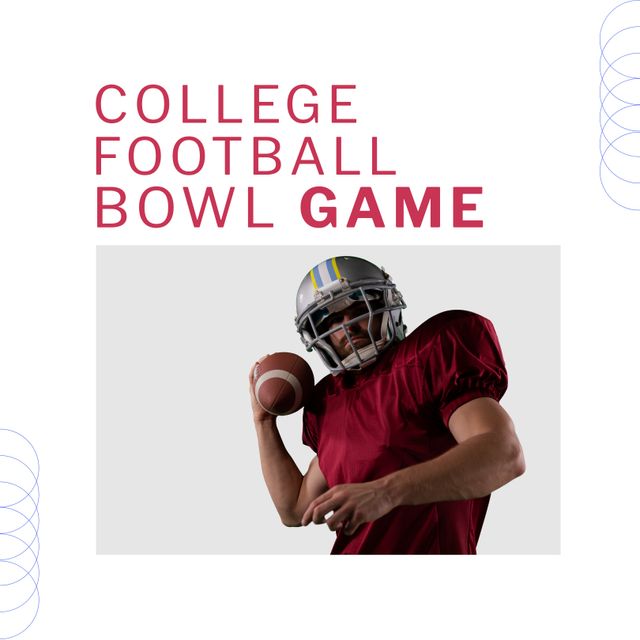 College Football Bowl Game with Focused Player in Action - Download Free Stock Templates Pikwizard.com