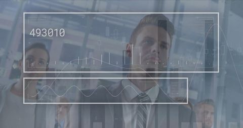 Data Visualization with Business Professionals in Modern Office