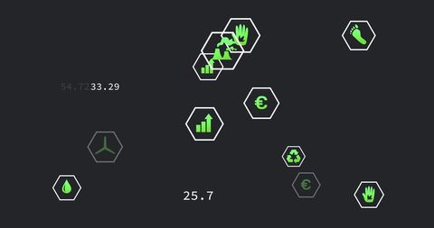 Digital Eco Icons Integrating Business Data Interface - Download Free Stock Images Pikwizard.com