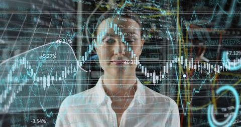 Businesswoman Analyzing Financial Charts in Server Room - Download Free Stock Images Pikwizard.com