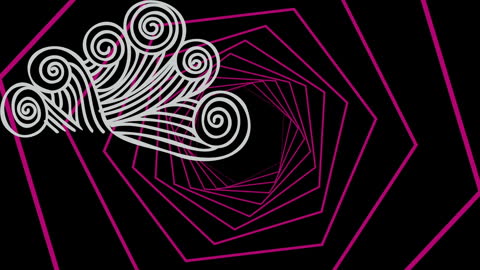 Abstract Rotating Hexagonal Tunnels with Wave Patterns