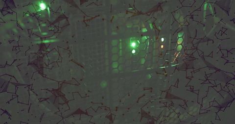 Data center rack with network overlay and leds