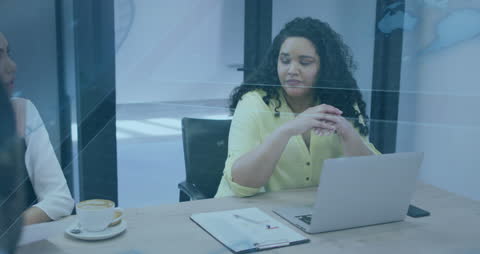 Diverse Business Team Collaborating with Digital Interface Technology