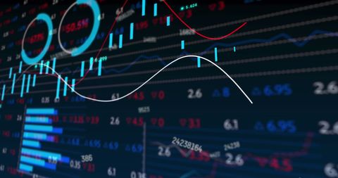 Dynamic Digital Data Display with Graphs and Numbers - Download Free Stock Images Pikwizard.com