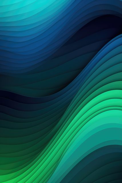 Close up of blue to green seamless wave pattern, created using generative ai technology - Download Free Stock Photos Pikwizard.com