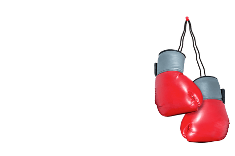 Transparent illustration of red boxing gloves for fitness designs