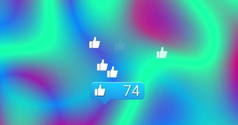 social media likes over vibrant abstract background - Download Free Stock Images Pikwizard.com