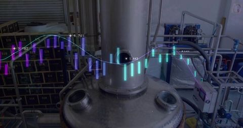 Industrial distillation process with data analytics overlay