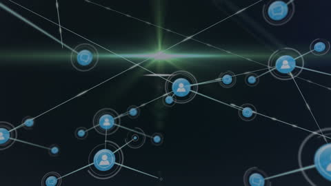 Digital Network Animation with Luminous Connections