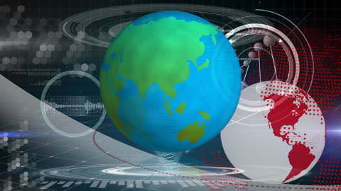 Digital Globe with Technological and Scientific Elements