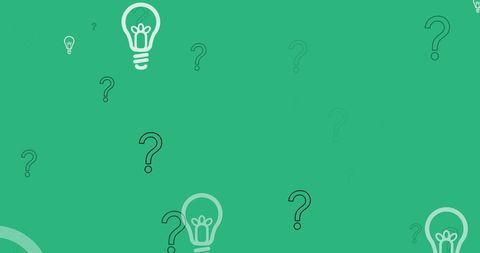 Lightbulb and Question Mark Icons on Green Digital Background - Download Free Stock Images Pikwizard.com