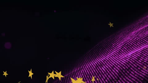 Digital Christmas Scene with Stars and Sleigh Animation