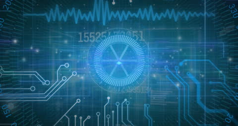 Futuristic Digital Circuit and Data Flow Background