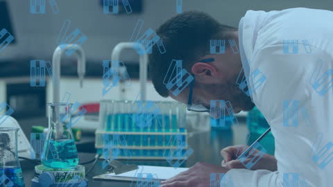 Research Scientist Assessing Experiment in Laboratory