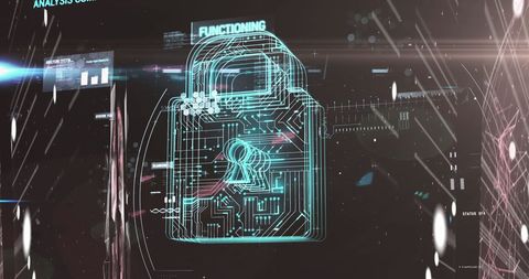 Digital Security and Data Processing Conceptual Art with Lock - Download Free Stock Images Pikwizard.com